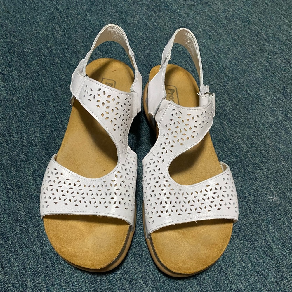 PROPET PHOEBE WEDGE SANDAL 10 White NWOT